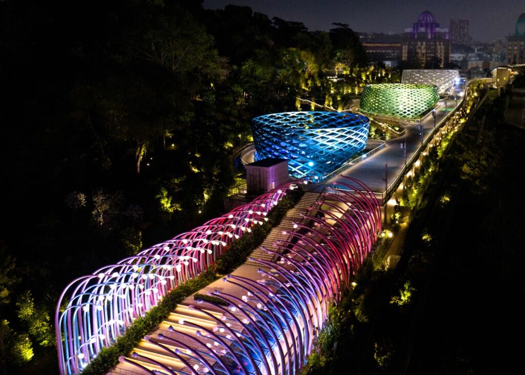 night view of Sensoryscape Singapore