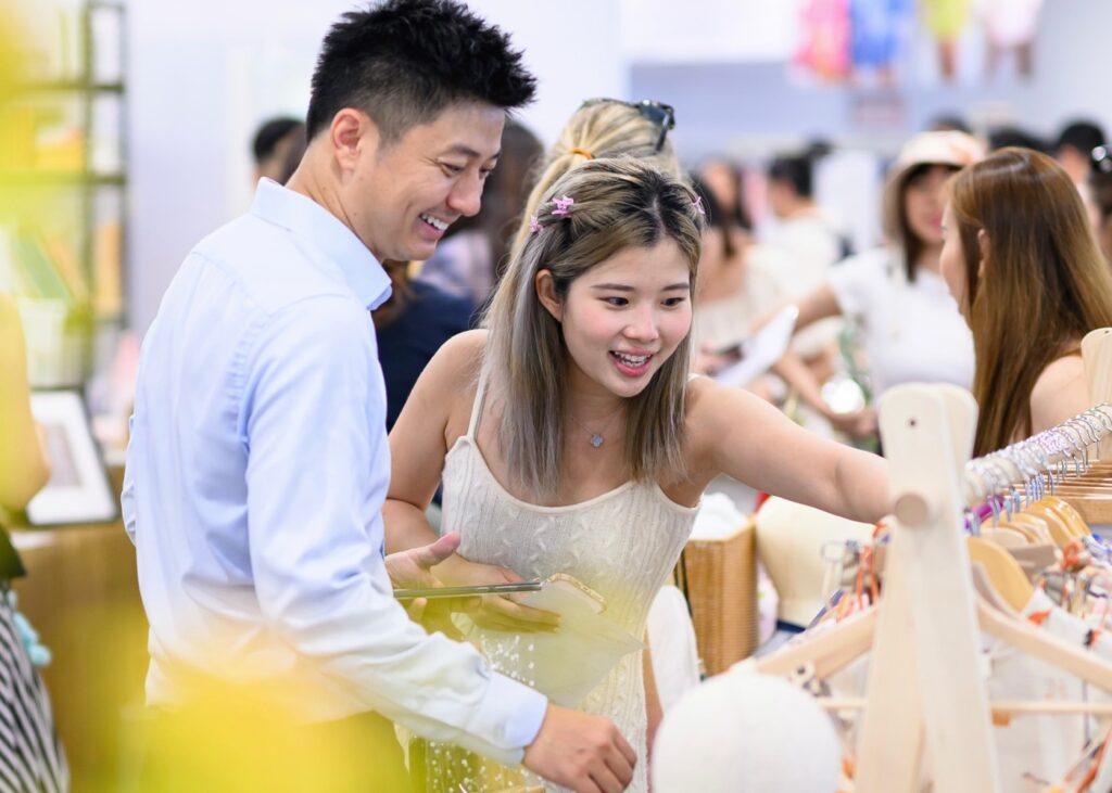 shoppers at a fair