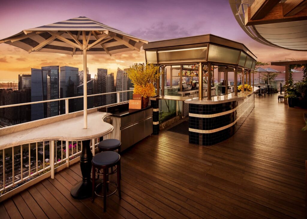 view of bar and restaurant on Marina Bay Sands, Singapore