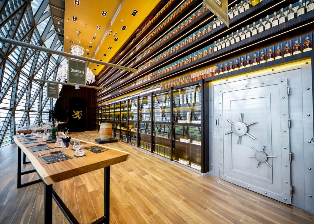 view of a whisky display in a whisky museum in singapore