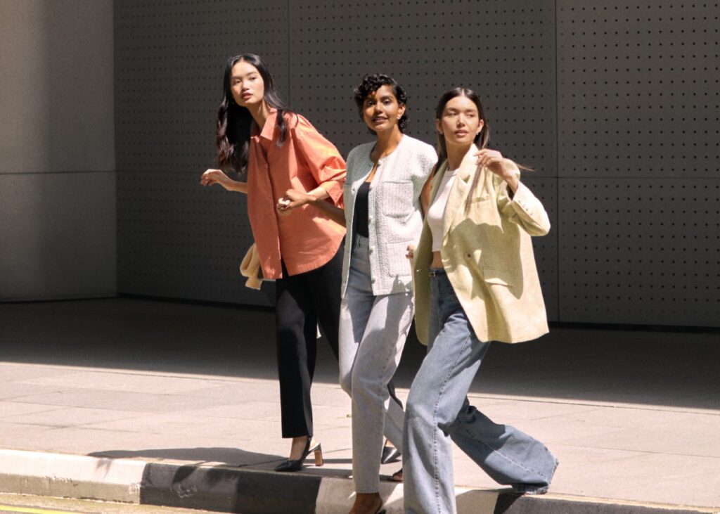 three fashion-forward women