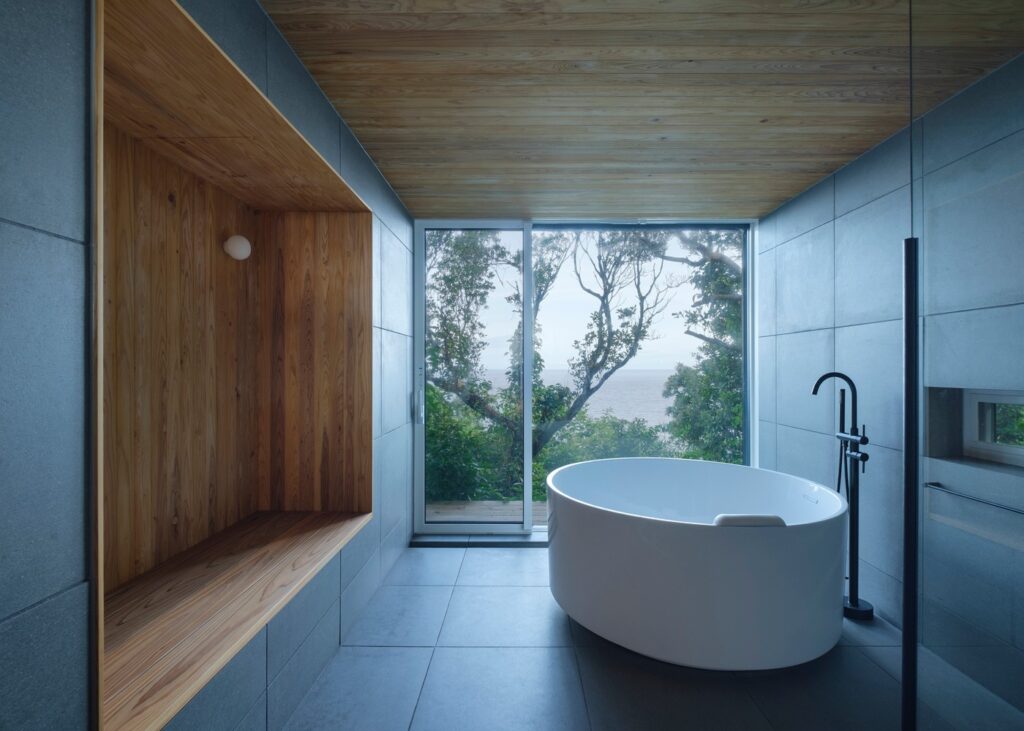 a modern bathroom in minimalist finishes